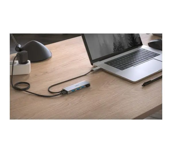 Hama 200138 4 x USB 3.2 Gen1 Szary
