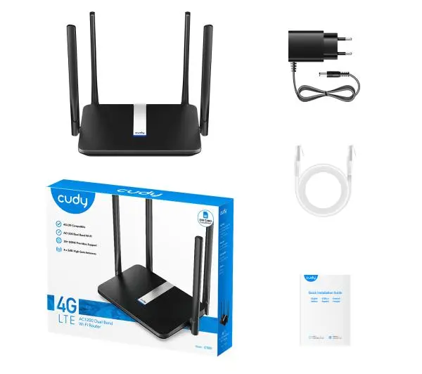 Cudy LT500 4G LTE AC1200 Czarny