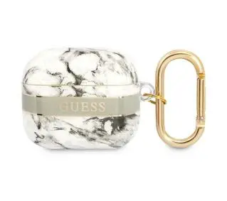 Guess Marble Strap Collection do AirPods 3 Szaro-biały