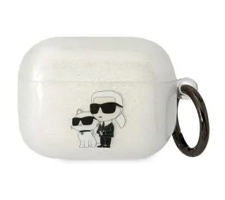 Karl Lagerfeld Glitter Karl&Choupette do AirPods Pro Przezroczysty