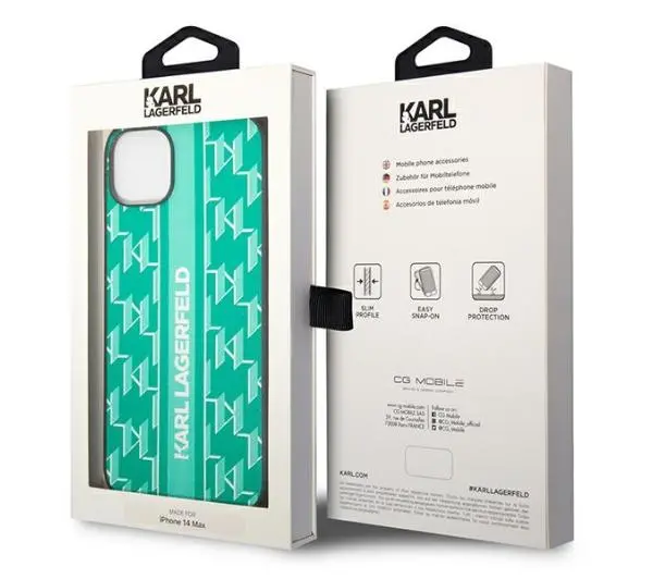Karl Lagerfeld Monogram Stripe KLHCP14MPGKLSKN do iPhone 14 Plus