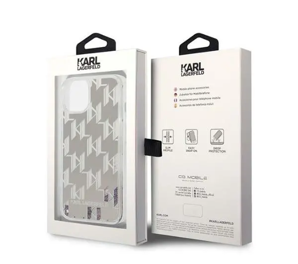 Karl Lagerfeld Liquid Glitter Monogram KLHCP14SLMNMS do iPhone 14