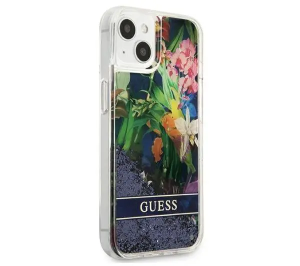 Guess Flower Liquid Glitter GUHCP13SLFLSB do iPhone 13 mini