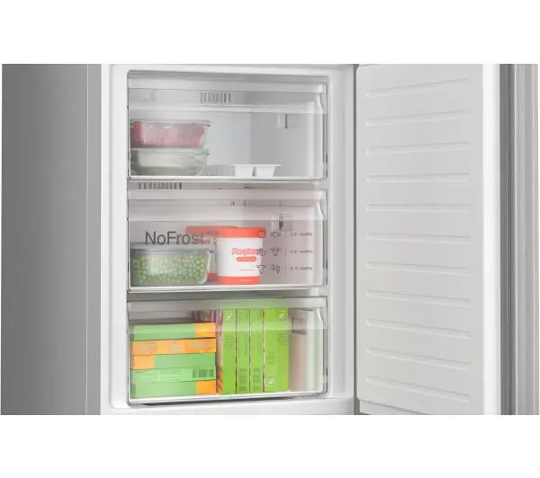 Bosch Serie 4 KGN392LCF Pełny No Frost 203cm Szuflada z kontrolą wilgotności Stalowy - Kup na Raty - RRSO 0%