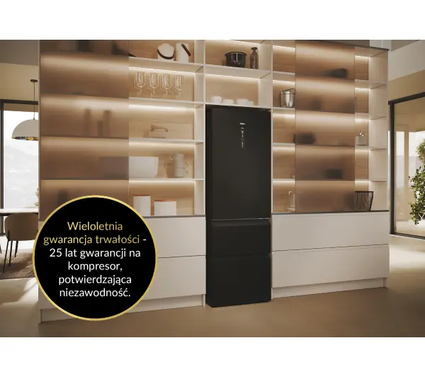 Haier Seria 5 HTW5618DNPT Pełny No Frost 185cm Szuflada z kontrolą wilgotności Zdalne sterowanie Czarny - Kup na Raty - RRSO 0%