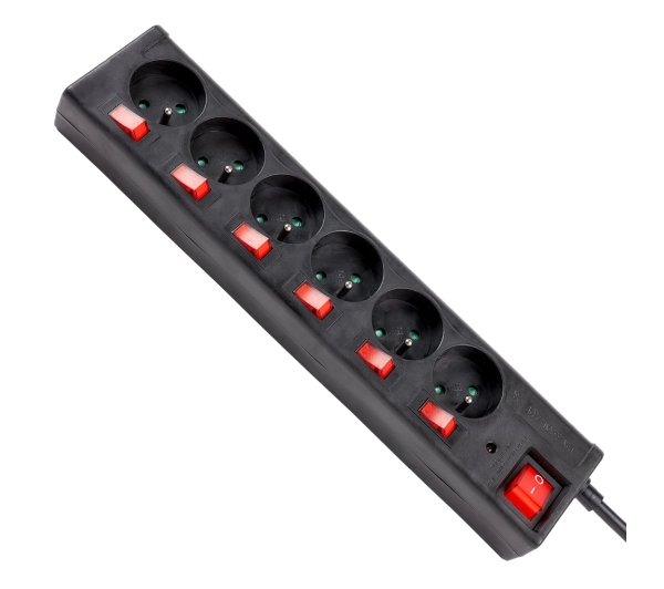 Hama P2223773 6 gniazd 1,4m Czarny