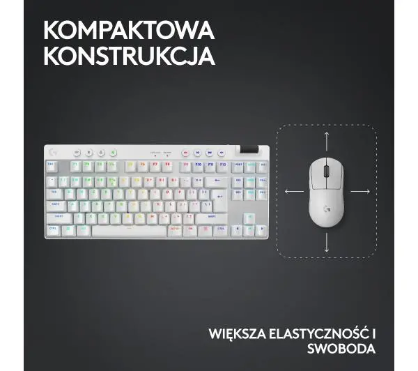 Logitech G Pro X TKL Lightspeed Tactile GX Brown Biały - Kup na Raty - RRSO 0%