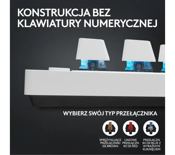 Logitech G Pro X TKL Lightspeed Tactile GX Brown Biały - Kup na Raty - RRSO 0%