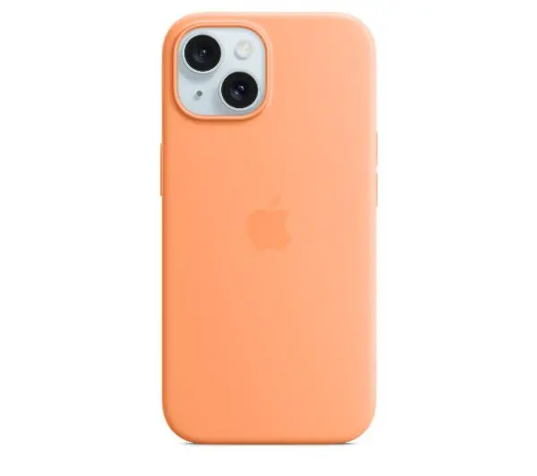 Apple silikonowe z MagSafe do iPhone 15 Pomarańczowy sorbet