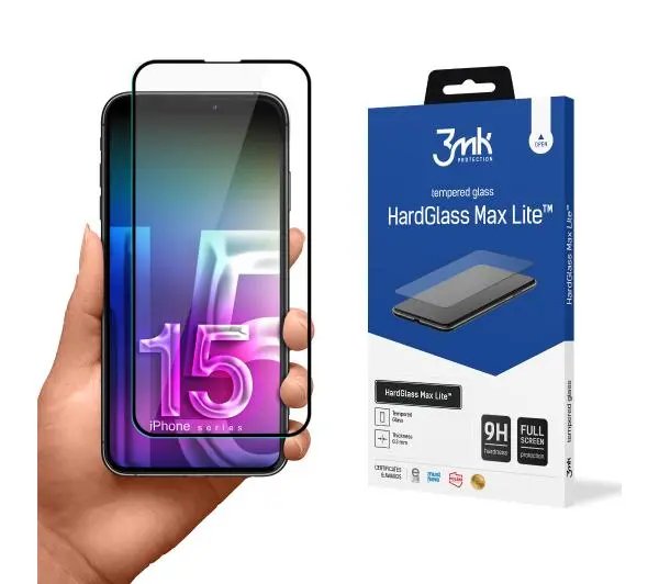 3mk HardGlass Max Lite do iPhone 15