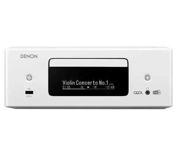 Amplituner Stereo DENON RCD-N12 DAB Biały, HDMI ARC, Odtw.CD, Tuner AM/FM/DAB/DAB+, BT, Wi-Fi, AirPlay2, Multiroom HEOS