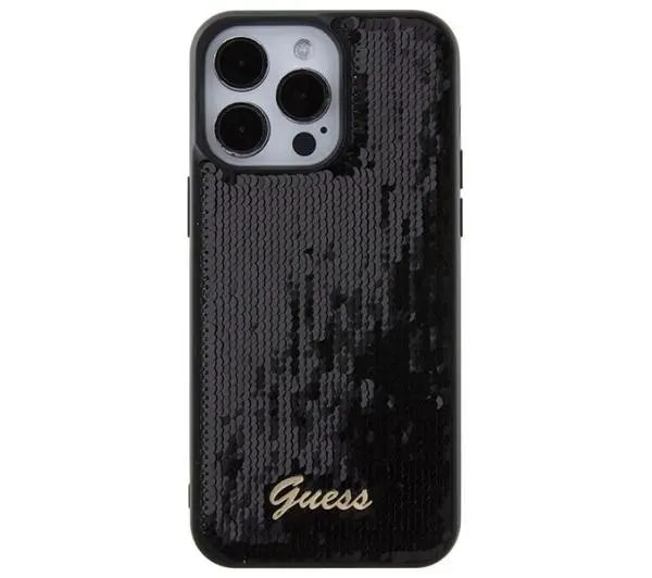 Guess Sequin Script Metal GUHCP15XPSFDGSK do iPhone 15 Pro Max Czarny