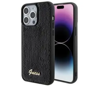 Guess Sequin Script Metal GUHCP15XPSFDGSK do iPhone 15 Pro Max Czarny