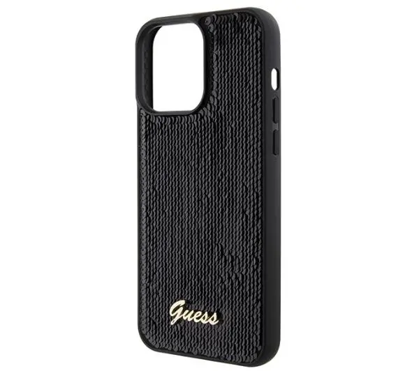 Guess Sequin Script Metal GUHCP15XPSFDGSK do iPhone 15 Pro Max Czarny