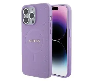 Guess Saffiano MagSafe GUHMP15LPSAHMCU do iPhone 15 Pro Purpurowy