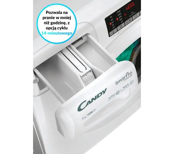 Candy Smart Pro CO4 274TWM6/1-S Slim 7kg 1200 obr/min Zdalne sterowanie - Kup na Raty - RRSO 0%
