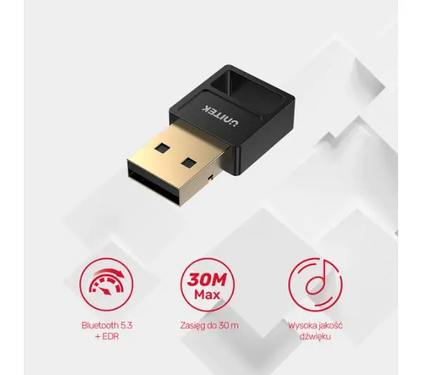 Unitek B105B Bluetooth 5.3 BLE USB-A  Czarny