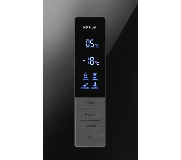 Amica FK3356.4GBDF(D) Pełny No Frost 185,5cm Czarne szkło - Kup na Raty - RRSO 0%