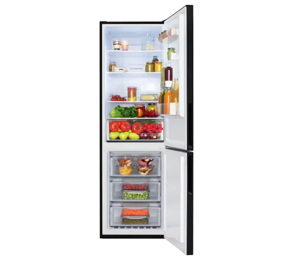 Amica FK3356.4GBDF(D) Pełny No Frost 185,5cm Czarne szkło - Kup na Raty - RRSO 0%