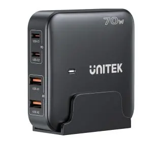 Unitek GaN 70W 2x USB-A+2x USB-C Czarny