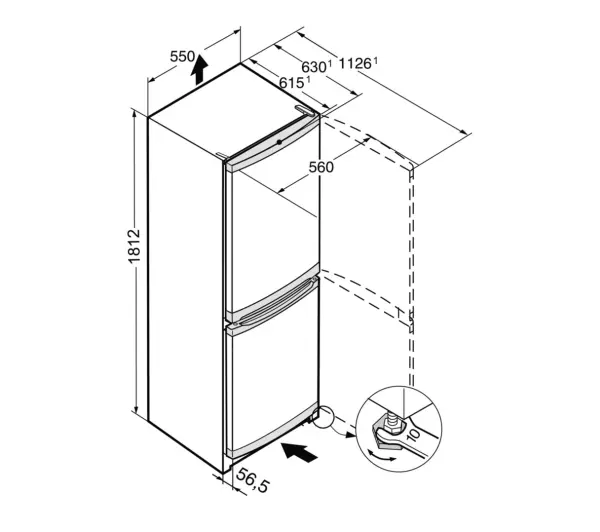 Liebherr CUefe 331-26 181,2cm Srebrny - TRZECI -55%, ALBO 5-TY ZA 1ZŁ - Kup na Raty - RRSO 0%