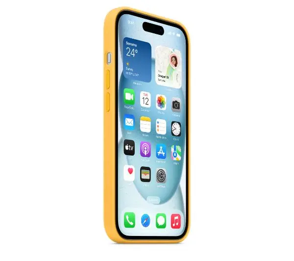 Apple Silicone Case do iPhone 15 Plus Żółty