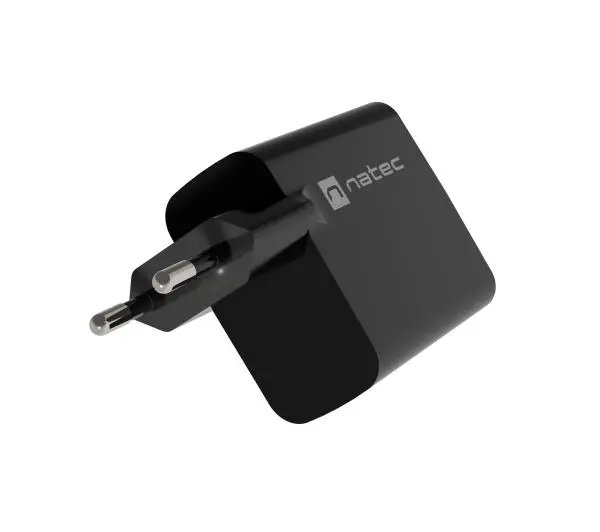 Natec Ribera GaN 1xUSB-A + 1xUSB-C 45W Czarny