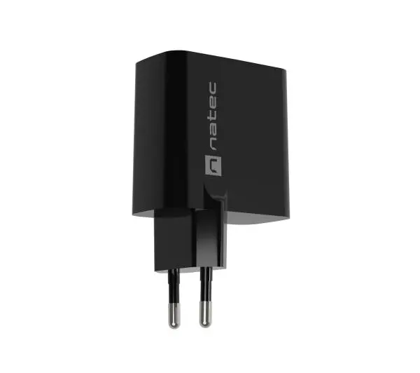 Natec Ribera GaN 1xUSB-A + 1xUSB-C 45W Czarny