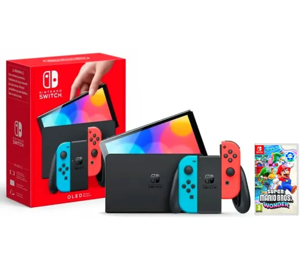 Nintendo Switch OLED Czerwono-niebieski + Super Mario Bros. Wonder