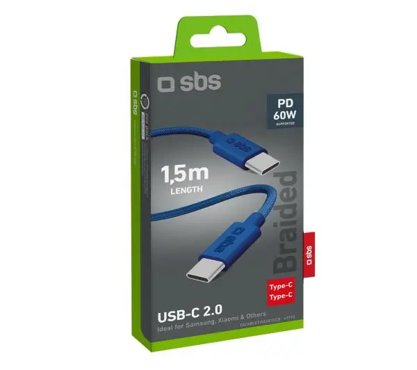 SBS USB-C do USB-C 60W 1,5m Niebieski