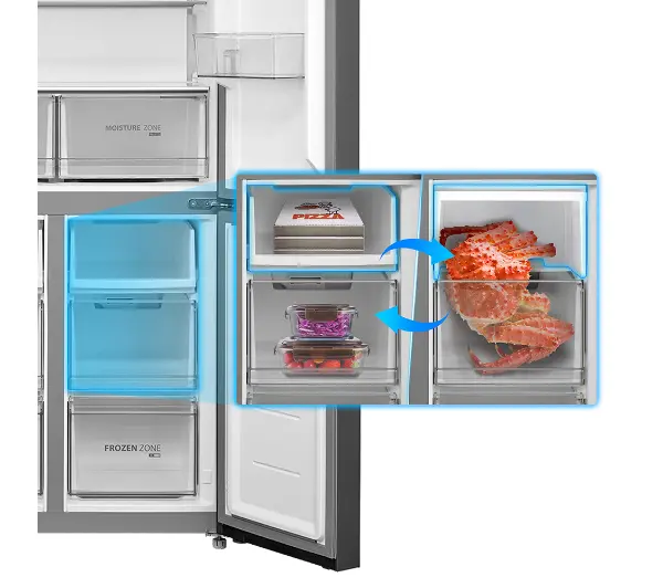 Toshiba GR-RF677WI-PGJ(22) Funkcje AI Pełny No Frost 189,8cm Komora świeżości Zdalne sterowanie Czarne szkło - Kup na Raty - RRSO 0%