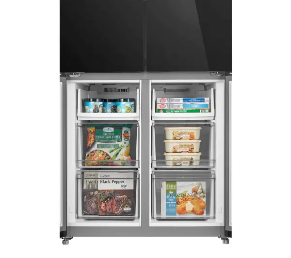 Toshiba GR-RF677WI-PGJ(22) Funkcje AI Pełny No Frost 189,8cm Komora świeżości Zdalne sterowanie Czarne szkło - Kup na Raty - RRSO 0%