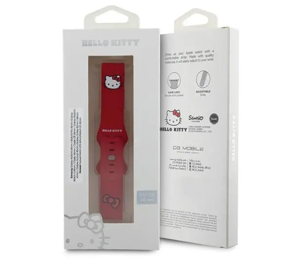 Hello Kitty Uniwersalny Silicone Kitty Head 20mm Czerwony