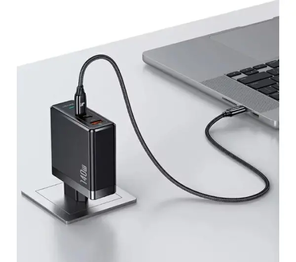 USAMS 2xUSB-C USB PD 140W Czarny