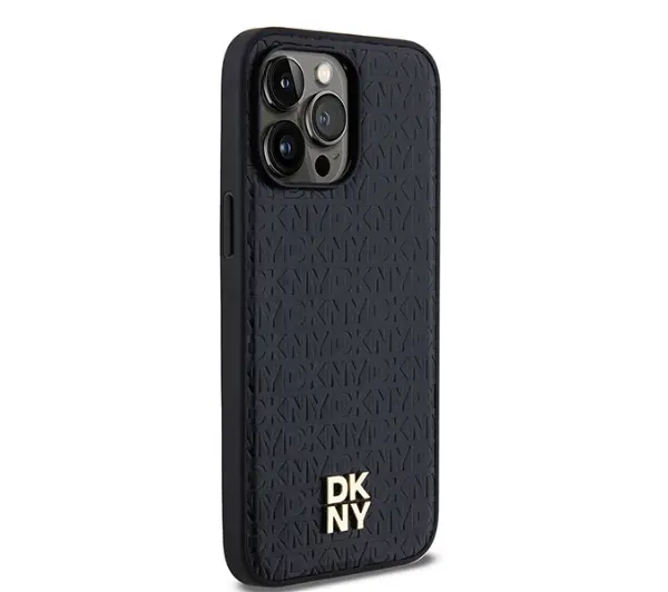 DKNY Hardcase Leather Monogram Pattern Metal Logo MagSafe DKHMP14XPSHRPSK do iPhone 14 Pro Max Czarny
