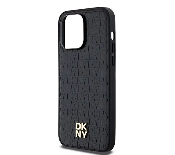 DKNY Hardcase Leather Monogram Pattern Metal Logo MagSafe DKHMP14XPSHRPSK do iPhone 14 Pro Max Czarny