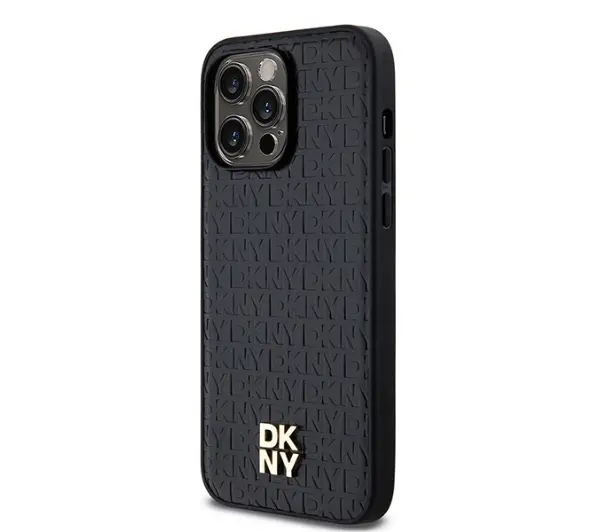 DKNY Hardcase Leather Monogram Pattern Metal Logo MagSafe DKHMP14XPSHRPSK do iPhone 14 Pro Max Czarny