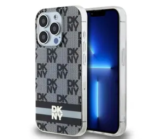 DKNY IML Checkered Mono Pattern & Printed Stripes MagSafe do iPhone 14 Pro Czarny