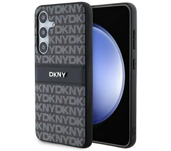 Etui DKNY Leather Mono Stripe & Metal Logo do Samsung Galaxy S24+ Czarny