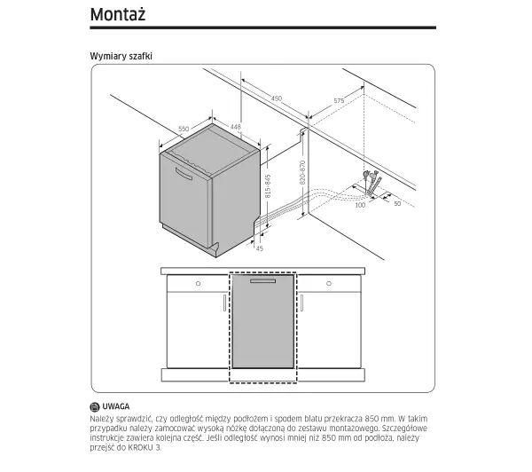 Samsung DW50DG450B00ET 44,8cm Automatyczne otwieranie drzwi Szuflada na sztućce - Kup na Raty - RRSO 0%