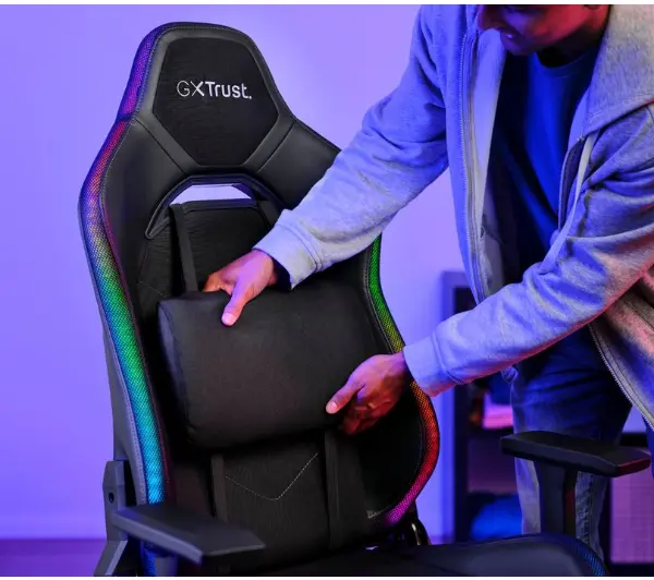 Trust GXT 719 Ruya RGB Gamingowy do 150kg Skóra ECO Czarny - Kup na Raty - RRSO 0%