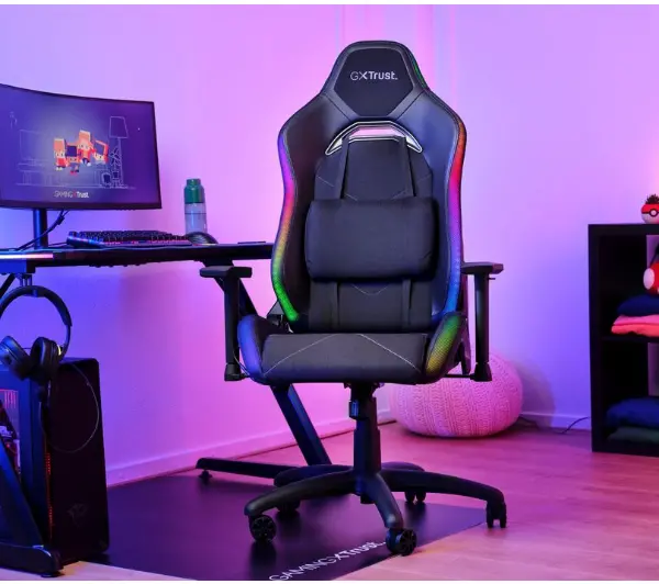 Trust GXT 719 Ruya RGB Gamingowy do 150kg Skóra ECO Czarny - Kup na Raty - RRSO 0%