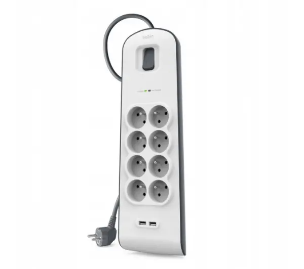 Belkin BSV804CA2M 8 gniazd 2x USB-A 2m Biały