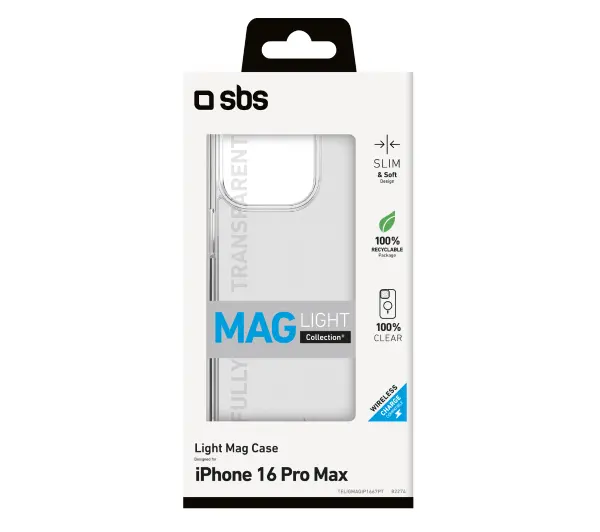 SBS Light Mag do iPhone 16 Pro Max Przezroczysty