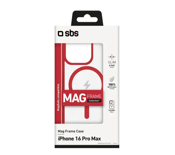SBS Mag Frame TEMAGCOLIP1667PR do iPhone 16 Pro Max Czerwony