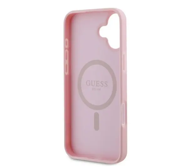 Guess hardcase Grained Ring MagSafe iPhone 16 Plus Różowy