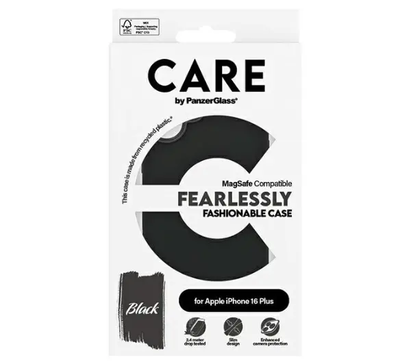 PanzerGlass Fashion Case do iPhone 16 Plus Czarny