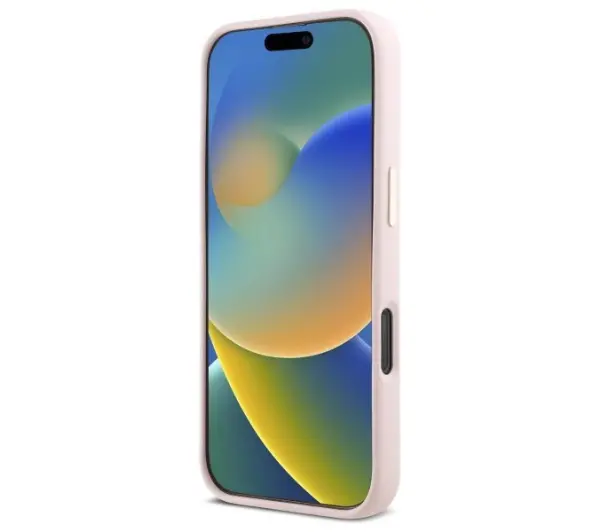 Guess Silicone Script Metal Logo & Frame do iPhone 16 Pro Max Różowy