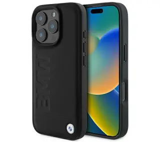 BMW Leather Hot Stamp do iPhone 16 Pro Czarny