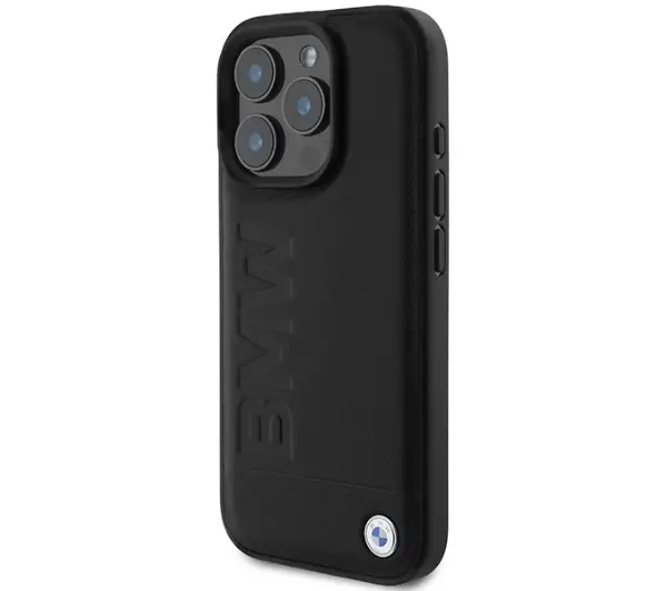 BMW Leather Hot Stamp do iPhone 16 Pro Czarny